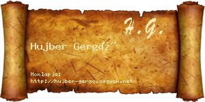Hujber Gergő névjegykártya
